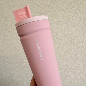 NWT Starbucks Cherry Blossom Soft Touch Leakproof Vacuum Stainless Steel Tumbler